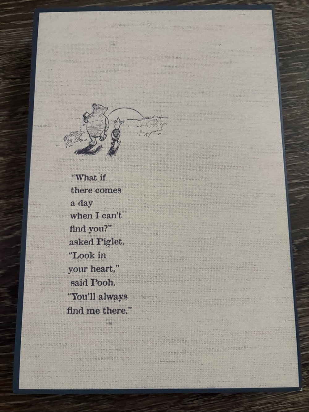 Winnie the Pooh Quote Canvas Wall Art - Cream & Navy Accent
